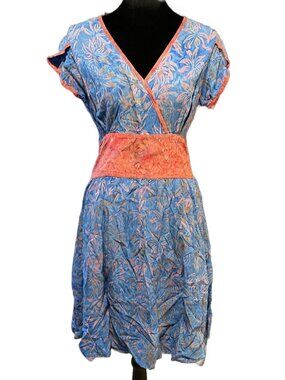 LAST CHANCE Go Fish Batik Faux Wrap Dress